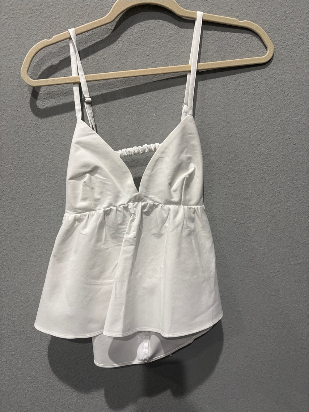 Abercrombie & Fitch White Spaghetti Strap Peplum Top